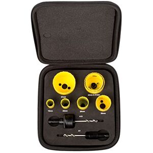 Starrett Kit de sierra perforadora bimetálica – 7 piezas KFC07021 Kit de cortador de agujeros de fontaneros de corte rápido con juego de cenadores – Compatible con Bosch Dewalt Hitachi Festool Starrett Kit de sierra perforadora bimetálica – 7 piezas KFC07021 Kit de cortador de agujeros de fontaneros de corte rápido con juego de cenadores – Compatible con Bosch Dewalt Hitachi Festool