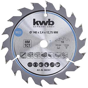 kwb 582357 Hoja de sierra circular para madera y madera dura, Cleancut Hoja de sierra mediana, 140 x 12.75 mm kwb 582357 Hoja de sierra circular para madera y madera dura, Cleancut Hoja de sierra mediana, 140 x 12.75 mm