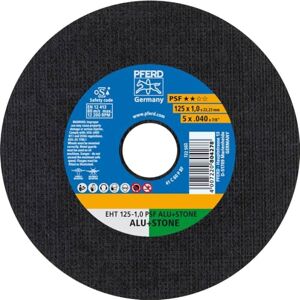 PFERD Disco de corte PSF ALU+STONE 10 unidades, 125 x 1,0 x 22,23 mm, recto, para metales no ferrosos y minerales PFERD Disco de corte PSF ALU+STONE 10 unidades, 125 x 1,0 x 22,23 mm, recto, para metales no ferrosos y minerales