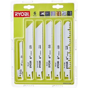 Ryobi Blister 6 hojas de corte Sierra sable longitud 100/152 mm madera/metal fijación universal Sierra sabre Ryobi Blister 6 hojas de corte Sierra sable longitud 100/152 mm madera/metal fijación universal Sierra sabre