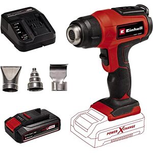 Einhell Pistola de aire caliente a batería TE-HA 18 Li Power X-Change, Temperatura máx. 500 °C, máx. 200 L/min, 2 escalones de temperatura, incluye 1 batería de 2.5Ah y cargador individual