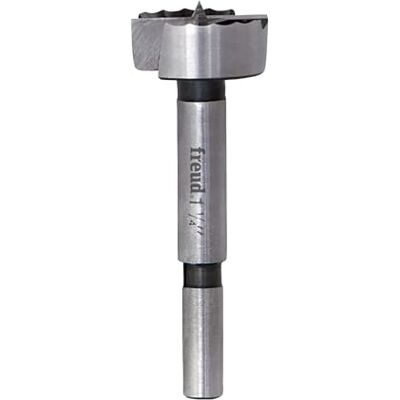 FREUD Taladro Forstner de borde dentado de precisión con bordes de corte en ángulo empinado para agujeros inferiores, de bolsillo y superpuestos – 1-1/4 pulgadas de diámetro, vástago de 3/8 pulgadas FREUD Taladro Forstner de borde dentado de precisión con bordes de corte en ángulo empinado para agujeros inferiores, de bolsillo y superpuestos – 1-1/4 pulgadas de diámetro, vástago de 3/8 pulgadas