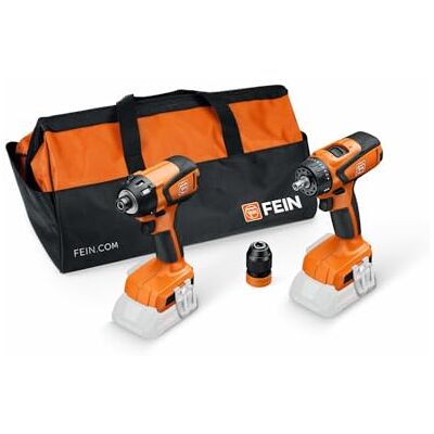 Fein Práctico combo a batería.Llave de impactoASCD 18-200 W4 y taladro atornillador ASCM 18 QSW.Compatible con las baterías Bosch Professional 18V desde 2008 y las baterías AMPShare Fein Práctico combo a batería.Llave de impactoASCD 18-200 W4 y taladro atornillador ASCM 18 QSW.Compatible con las baterías Bosch Professional 18V desde 2008 y las baterías AMPShare