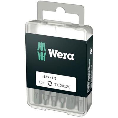 Wera Puntas, 20 x 25 mm, Set de 10 Piezas Wera Puntas, 20 x 25 mm, Set de 10 Piezas