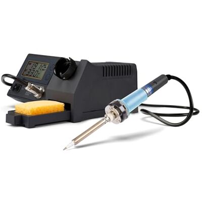 Velleman Estación de soldadura con pantalla LCD, elemento calefactor cerámico de 48 W y control manual de temperatura de 150–450 °C para electrónica y bricolaje Velleman Estación de soldadura con pantalla LCD, elemento calefactor cerámico de 48 W y control manual de temperatura de 150–450 °C para electrónica y bricolaje