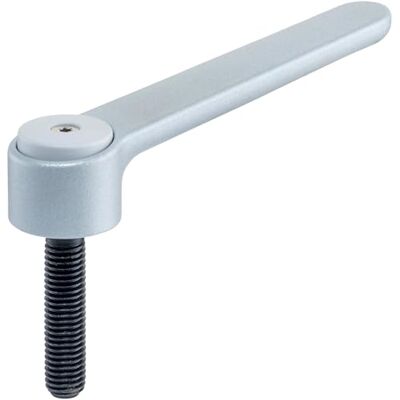 Halder Palanca tensora plana ajustable con tornillo d1 = 32 mm / d2 = M10 / l1 = 80 mm/plata Halder Palanca tensora plana ajustable con tornillo d1 = 32 mm / d2 = M10 / l1 = 80 mm/plata