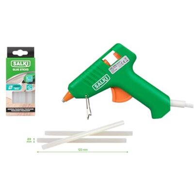 salki Pack Básico Pistola de Cola Termofusible 25W ESK + Caja de 20 Barras Adhesivas 8 mm – Pack Pistola de Silicona Caliente Ideal para Pequeños Detalles, Manualidades y Reparaciones Rápidas salki Pack Básico Pistola de Cola Termofusible 25W ESK + Caja de 20 Barras Adhesivas 8 mm – Pack Pistola de Silicona Caliente Ideal para Pequeños Detalles, Manualidades y Reparaciones Rápidas