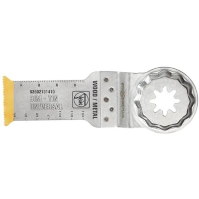 Fein Hoja de sierra E-Cut universal bimetálica con una larga vida útil, hoja de sierra para cortes profundos,1 Unid.,Ancho 28 mm, Longitud 60 mm, Alojamiento StarlockPlus, con revestimiento de titanio Fein Hoja de sierra E-Cut universal bimetálica con una larga vida útil, hoja de sierra para cortes profundos,1 Unid.,Ancho 28 mm, Longitud 60 mm, Alojamiento StarlockPlus, con revestimiento de titanio