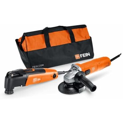 Fein Práctico combo con cable.Amoladora angular compacta CG 7-125 y MULTIMASTER MM 300.La combinación perfecta de potencia y versatilidad en un práctico combo Fein Práctico combo con cable.Amoladora angular compacta CG 7-125 y MULTIMASTER MM 300.La combinación perfecta de potencia y versatilidad en un práctico combo