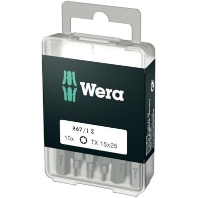 Wera Puntas, 15 x 25 mm, Set de 10 Piezas Wera Puntas, 15 x 25 mm, Set de 10 Piezas