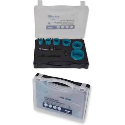 ECLIPSE Professional Tools Kit de sierra copa de 9 piezas de acero HSS bimetálico de uso general ECLIPSE Professional Tools Kit de sierra copa de 9 piezas de acero HSS bimetálico de uso general