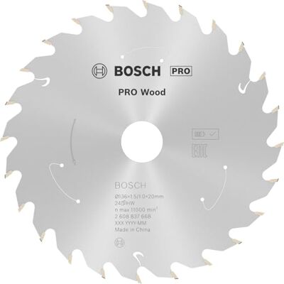 Bosch Professional Disco de sierra circular Standard for Wood (madera, 136 x 20 x 1,5 mm, 24 dientes, accesorio de sierra circular sin cable) Bosch Professional Disco de sierra circular Standard for Wood (madera, 136 x 20 x 1,5 mm, 24 dientes, accesorio de sierra circular sin cable)