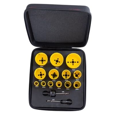 Starrett Kit de sierra perforadora bimetálica – 15 piezas KDC13021 cortador de agujeros de uso general de corte profundo con juego de eje – Compatible con Bosch Dewalt Hitachi Festool Milwaukee Starrett Kit de sierra perforadora bimetálica – 15 piezas KDC13021 cortador de agujeros de uso general de corte profundo con juego de eje – Compatible con Bosch Dewalt Hitachi Festool Milwaukee