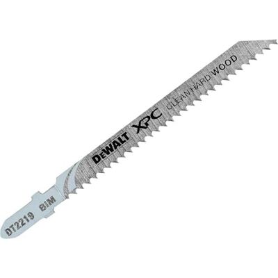 DeWalt Hoja de sierra de calar XPC, long: 100mm, paso de diente: 2.5mm, hoja bi-metal, para cortes limpios y sin astillas de laminados y madera hasta 40mm de espesor, Arándano DeWalt Hoja de sierra de calar XPC, long: 100mm, paso de diente: 2.5mm, hoja bi-metal, para cortes limpios y sin astillas de laminados y madera hasta 40mm de espesor, Arándano