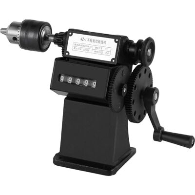 MXBAOHENG Máquina de bobinado manual 0-99999 con portabrocas de 1,5 a 13 mm relación de velocidad 1:8/1:1, tamaño máximo de bobina 10×15 cm, Bobinadora contadora de dos filas para alambre/cobre MXBAOHENG Máquina de bobinado manual 0-99999 con portabrocas de 1,5 a 13 mm relación de velocidad 1:8/1:1, tamaño máximo de bobina 10×15 cm, Bobinadora contadora de dos filas para alambre/cobre