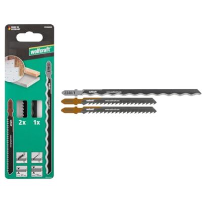 wolfcraft Juego de proyecto de hojas de sierra de calar "Aislamiento térmico", 3 piezas Para cortes rápidos, para aislante XPS, paneles aislantes de fibra de madera y listones de tejado wolfcraft Juego de proyecto de hojas de sierra de calar "Aislamiento térmico", 3 piezas Para cortes rápidos, para aislante XPS, paneles aislantes de fibra de madera y listones de tejado