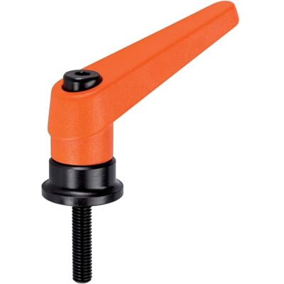 Halder Palanca de sujeción ajustable con cojinete axial con tornillo d1 = 18 mm / d2 = M6 / l1 = 27 mm/naranja Halder Palanca de sujeción ajustable con cojinete axial con tornillo d1 = 18 mm / d2 = M6 / l1 = 27 mm/naranja