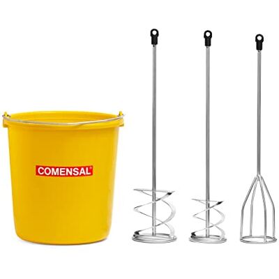 COMENSAL ® Juego de Cestas Mezcladoras SDS Agitador Espiral 00, 20 mm Batidora de Yeso 00 mm para Taladro de Mortero Supercubeta 7l Made in EU COMENSAL ® Juego de Cestas Mezcladoras SDS Agitador Espiral 00, 20 mm Batidora de Yeso 00 mm para Taladro de Mortero Supercubeta 7l Made in EU