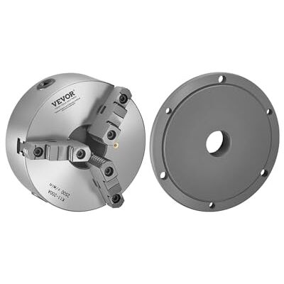 VEVOR Mandril de Torno de 3 Mordazas Diámetro Exterior de 200 mm, Autocentrante con Placa de Soporte Roscada, Rango de Sujeción de 4-200 mm con Tornillos de Llave en T para Torno de Madera y Metal VEVOR Mandril de Torno de 3 Mordazas Diámetro Exterior de 200 mm, Autocentrante con Placa de Soporte Roscada, Rango de Sujeción de 4-200 mm con Tornillos de Llave en T para Torno de Madera y Metal