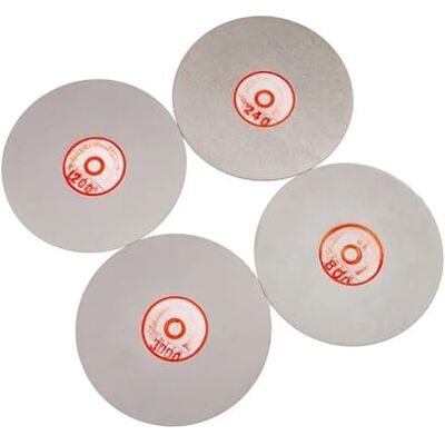 Waningmoto Discos abrasivos de diamante de 6 pulgadas, 150 mm, grano 240-3000, grueso-fino, recubiertos, 4 piezas/juego, disco de pulido plano, herramientas lapidarias Waningmoto Discos abrasivos de diamante de 6 pulgadas, 150 mm, grano 240-3000, grueso-fino, recubiertos, 4 piezas/juego, disco de pulido plano, herramientas lapidarias