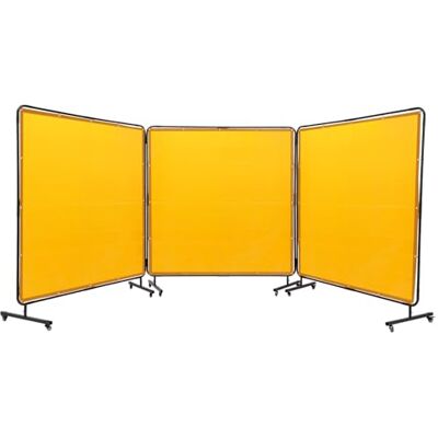VEVOR Cortina de Soldadura con Marco 3 Paneles Pantalla de Cortina Protectora de Soldadura 1,8x1,8 m de Vinilo Ignífugo con 12 Ruedas Giratorias (Amarillo, 6 x 6 FT) VEVOR Cortina de Soldadura con Marco 3 Paneles Pantalla de Cortina Protectora de Soldadura 1,8x1,8 m de Vinilo Ignífugo con 12 Ruedas Giratorias (Amarillo, 6 x 6 FT)
