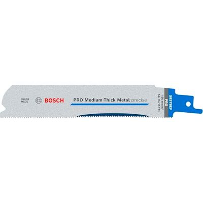 Bosch 5 hojas de sierra sable PRO Medium-Thick Metal S937BEF precise (para tubos y perfiles de metal, metales no ferrosos, longitud 150 mm, accesorio profesional sierra de sable) Bosch 5 hojas de sierra sable PRO Medium-Thick Metal S937BEF precise (para tubos y perfiles de metal, metales no ferrosos, longitud 150 mm, accesorio profesional sierra de sable)