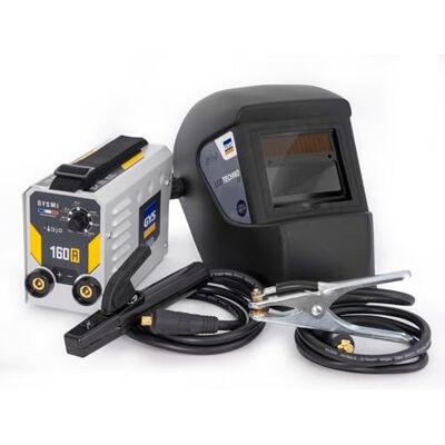 GYS , MI 160A, estación de soldadura de electrodo recubierto 160A monofásico 230V (MMA), arco fuerza, antisticking, Hot Start, con máscara LCD TECHNO 11, portaelectrodos, cable de masa GYS , MI 160A, estación de soldadura de electrodo recubierto 160A monofásico 230V (MMA), arco fuerza, antisticking, Hot Start, con máscara LCD TECHNO 11, portaelectrodos, cable de masa