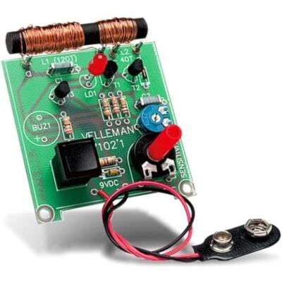 Whadda Kit de soldadura, bricolaje, práctico detector de metales, tuberías de detección, cables y más con indicación LED Whadda Kit de soldadura, bricolaje, práctico detector de metales, tuberías de detección, cables y más con indicación LED