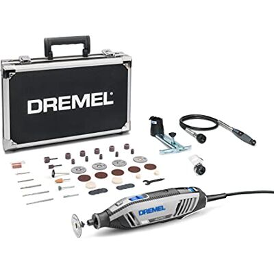 Dremel 4250 Herramienta rotativa de 175 W, kit multiherramienta Amazon Exclusive con 3 complementos y 45 accesorios, motor 175 W con retroalimentación electrónica, velocidad variable 5000-35 000 rpm Dremel 4250 Herramienta rotativa de 175 W, kit multiherramienta Amazon Exclusive con 3 complementos y 45 accesorios, motor 175 W con retroalimentación electrónica, velocidad variable 5000-35 000 rpm