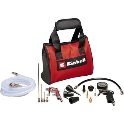 Einhell Original Set de aire comprimido de 15 piezas con bolsa (accesorios de compresor, incl. pistola de soplado, inflador de neumáticos digital, manguera de tejido de 2,5 m, 8 adaptadores, bolsa) Einhell Original Set de aire comprimido de 15 piezas con bolsa (accesorios de compresor, incl. pistola de soplado, inflador de neumáticos digital, manguera de tejido de 2,5 m, 8 adaptadores, bolsa)