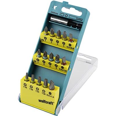 wolfcraft Caja de puntas ranura/estrella (PH/PZ) / TORX® (T), 16 piezas I I 15 puntas de diferentes tamaños, incl. portapuntas wolfcraft Caja de puntas ranura/estrella (PH/PZ) / TORX® (T), 16 piezas I I 15 puntas de diferentes tamaños, incl. portapuntas