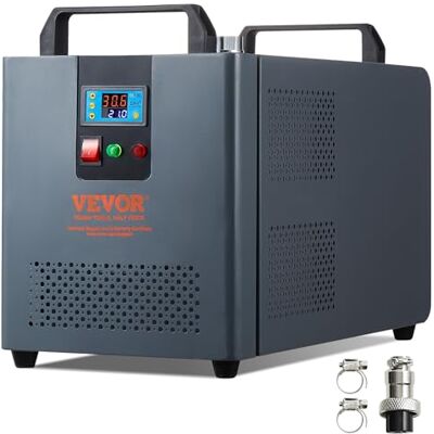 VEVOR Enfriador de Agua Industrial KH-6000 Sistema de Refrigeración por Agua Industrial 200 W con Compresor Tanque de Agua de 12 L 7,8 l/min para Máquina de Refrigeración de Grabado Láser de CO2 VEVOR Enfriador de Agua Industrial KH-6000 Sistema de Refrigeración por Agua Industrial 200 W con Compresor Tanque de Agua de 12 L 7,8 l/min para Máquina de Refrigeración de Grabado Láser de CO2