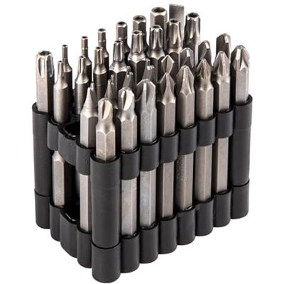 Mannesmann , Juego de puntas de destornillador, Con puntas especiales, Juego de 31 bits, Tamaño Pequeño Mannesmann , Juego de puntas de destornillador, Con puntas especiales, Juego de 31 bits, Tamaño Pequeño