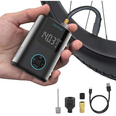 Cecotec Compresor de Aire Portátil, Inflador Eléctrico Compacto para Bicicleta, Moto, Coche y Balones Mini Air MAX. Doble Batería 600mAh, Capacidad Inflado de 150psi, Motor Brushless, 150gr Cecotec Compresor de Aire Portátil, Inflador Eléctrico Compacto para Bicicleta, Moto, Coche y Balones Mini Air MAX. Doble Batería 600mAh, Capacidad Inflado de 150psi, Motor Brushless, 150gr