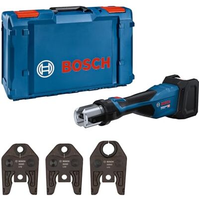Bosch 18V System Herramienta de Prensado a Batería GPT 18V-32 (32 kN potencia, conect. plástico hasta 110 mm, conect. metal hasta 54 mm, incl. mesa mordaza prensa U16, U20, U25, XL-BOXX) Bosch 18V System Herramienta de Prensado a Batería GPT 18V-32 (32 kN potencia, conect. plástico hasta 110 mm, conect. metal hasta 54 mm, incl. mesa mordaza prensa U16, U20, U25, XL-BOXX)