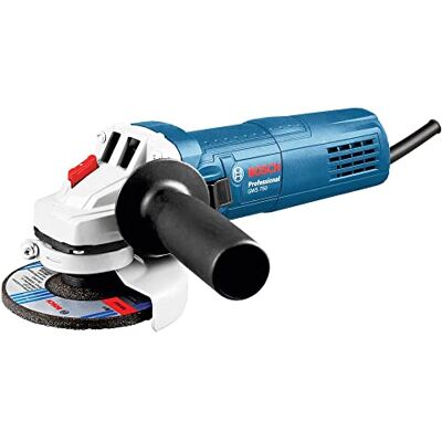 Bosch amoladora angular GWS 750 (Ø de disco 115 mm, potencia 750 W, incl. llave de dos agujeros, brida, tuerca de apriete, cubierta protectora, empuñadura auxiliar) Bosch amoladora angular GWS 750 (Ø de disco 115 mm, potencia 750 W, incl. llave de dos agujeros, brida, tuerca de apriete, cubierta protectora, empuñadura auxiliar)