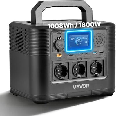 VEVOR Estación de Energía Portátil 1800 W, Generador de Energía Batería de Respaldo LiFePO4 1008 WH, con 8 Puertos de Salida para Hogar, Campamentos, Viajes en Autocaravana, Panel Solar No Incluido VEVOR Estación de Energía Portátil 1800 W, Generador de Energía Batería de Respaldo LiFePO4 1008 WH, con 8 Puertos de Salida para Hogar, Campamentos, Viajes en Autocaravana, Panel Solar No Incluido