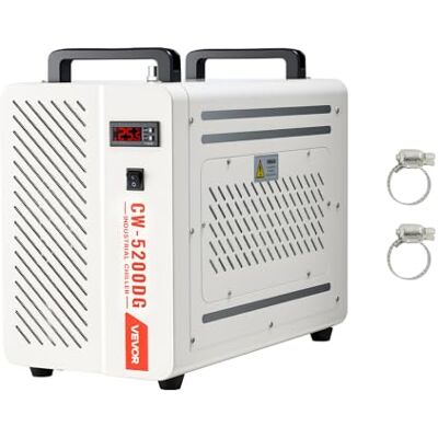 VEVOR Enfriador de Agua Industrial 5460 BTU/h, Sistema de Enfriamiento de Enfriador de Agua con Compresor, Caudal Máximo de 3,4 GPM, Tanque de 7 L, para Máquina de Grabado y Corte Láser de CO2 VEVOR Enfriador de Agua Industrial 5460 BTU/h, Sistema de Enfriamiento de Enfriador de Agua con Compresor, Caudal Máximo de 3,4 GPM, Tanque de 7 L, para Máquina de Grabado y Corte Láser de CO2