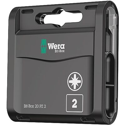 Wera Bit-Box 20 PZ, Puntas Pozidriv, PZ 2 x 25 mm, 20 piezas Wera Bit-Box 20 PZ, Puntas Pozidriv, PZ 2 x 25 mm, 20 piezas
