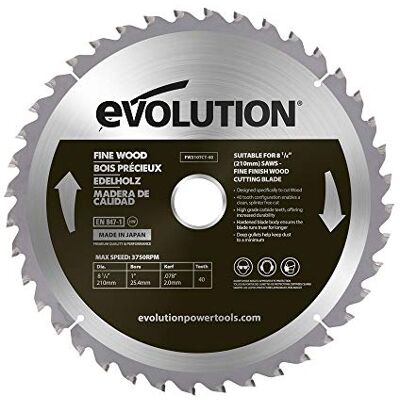 Evolution Power Tools Evolution Hoja Evolution 210mm Madera Fina 40T Evolution Power Tools Evolution Hoja Evolution 210mm Madera Fina 40T