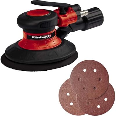 Einhell Lijadora excéntrica de aire comprimido TC-PE 150 (diámetro del disco de lija de 150 mm, palanca de ajuste continuo, incluye 6 papeles de lija, boquilla y llave dinamométrica) Einhell Lijadora excéntrica de aire comprimido TC-PE 150 (diámetro del disco de lija de 150 mm, palanca de ajuste continuo, incluye 6 papeles de lija, boquilla y llave dinamométrica)