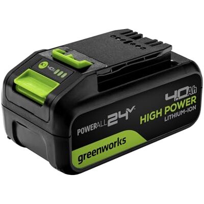 Greenworks Batería de Iones de Litio de Alta Potencia de 24 V y 4.0 Ah, actualizada con un 35% de Potencia (batería Original/más de 150 Herramientas compatibles) Greenworks Batería de Iones de Litio de Alta Potencia de 24 V y 4.0 Ah, actualizada con un 35% de Potencia (batería Original/más de 150 Herramientas compatibles)