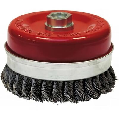 Leman Cepillo cónico para amoladora de alambre de acero trenzado 0,50 mm D. 100 mm M14 para metal – Decapado extra duro – 530.100 Leman Cepillo cónico para amoladora de alambre de acero trenzado 0,50 mm D. 100 mm M14 para metal – Decapado extra duro – 530.100