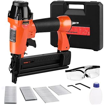 ValueMax Grapadora Neumática de Aire Comprimido 8.3 bar, Pistola de Clavos con Nariz de Seguridad, incluye 200 Grapas y 200 Clavos, Gafa, Aceite, Llave Hexagonal ValueMax Grapadora Neumática de Aire Comprimido 8.3 bar, Pistola de Clavos con Nariz de Seguridad, incluye 200 Grapas y 200 Clavos, Gafa, Aceite, Llave Hexagonal
