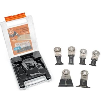 Fein 4 + 2 Starlock PLUS Universal Set, Máxima variedad de materiales, resultados de corte precisos y una atractiva ventaja de precio frente a la compra individual. Alojamiento Starlock Plus. Fein 4 + 2 Starlock PLUS Universal Set, Máxima variedad de materiales, resultados de corte precisos y una atractiva ventaja de precio frente a la compra individual. Alojamiento Starlock Plus.