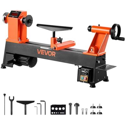 VEVOR 750 W Torno de Sobremesa de Carpintería con Velocidad Variable de 150 a 3800 RPM, Banco de Trabajo de 304 x 465 mm, Motor de CC sin Escobillas, Construcción de Hierro Fundido para Bricolaje VEVOR 750 W Torno de Sobremesa de Carpintería con Velocidad Variable de 150 a 3800 RPM, Banco de Trabajo de 304 x 465 mm, Motor de CC sin Escobillas, Construcción de Hierro Fundido para Bricolaje