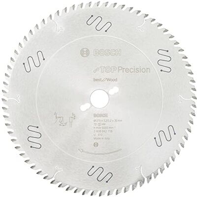 Bosch 2 608 642 118 Hoja de sierra circular Top Precision Best for Wood 315 x 30 x 3,2 mm, 72 (pack de 1) Bosch 2 608 642 118 Hoja de sierra circular Top Precision Best for Wood 315 x 30 x 3,2 mm, 72 (pack de 1)