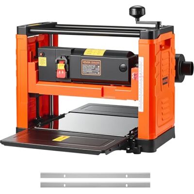 VEVOR Cepilladora Eléctrica de 2 Cuchillas, Mesa de Trabajo de 33 cm de Ancho, 1800 W 23500 RPM Moto Potente, Rodillo Doble, Protección Contra Sobrecargas, Sola Velocidad, para Madera Dura/Blanda VEVOR Cepilladora Eléctrica de 2 Cuchillas, Mesa de Trabajo de 33 cm de Ancho, 1800 W 23500 RPM Moto Potente, Rodillo Doble, Protección Contra Sobrecargas, Sola Velocidad, para Madera Dura/Blanda