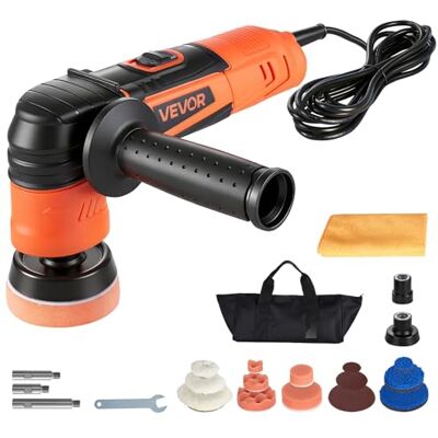 VEVOR Pulidora para Coche 600 W, 6 Velocidades 1000-4500 RPM, Kit 3 en 1 con Platos 30/50/76 mm, Almohadillas de Esponjas, Lana, Microfibra y Extensiones para Pulido Abrillantado Encerado Detallado VEVOR Pulidora para Coche 600 W, 6 Velocidades 1000-4500 RPM, Kit 3 en 1 con Platos 30/50/76 mm, Almohadillas de Esponjas, Lana, Microfibra y Extensiones para Pulido Abrillantado Encerado Detallado