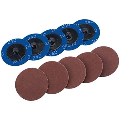Draper SD2AB 240 Grit óxido de aluminio discos de papel de lija, azul, 50 mm, set de 10 piezas Draper SD2AB 240 Grit óxido de aluminio discos de papel de lija, azul, 50 mm, set de 10 piezas